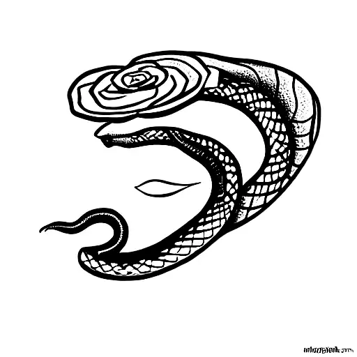 Snake With Rose Coining Out Of Mouth