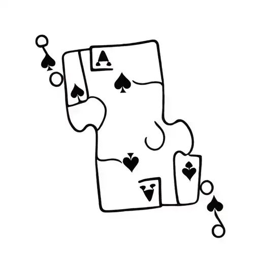 Puzzle Piece And Poker Card Design