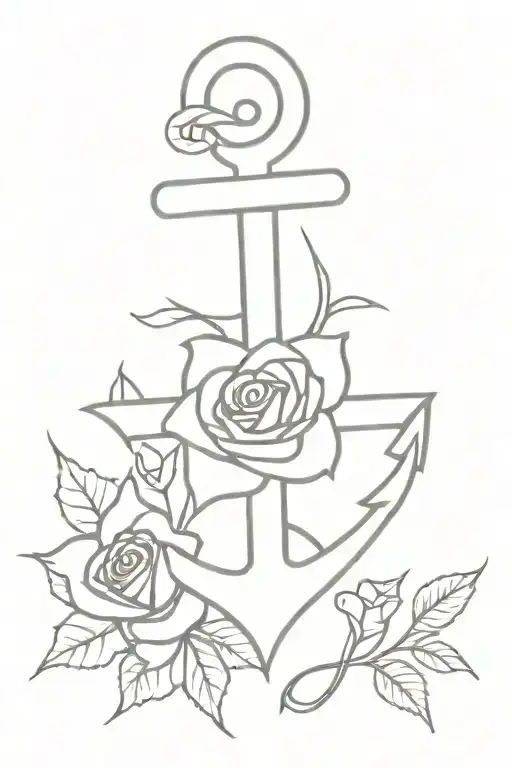 Anchor Cross Rose Intertwined