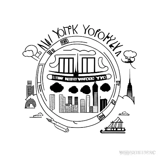 New York Skyline With The Word Neighborhood