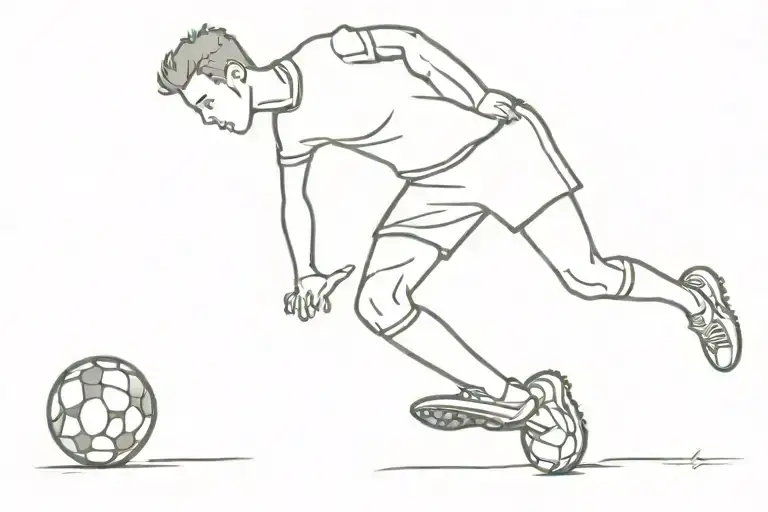 Soccer Player Kicking A Ball