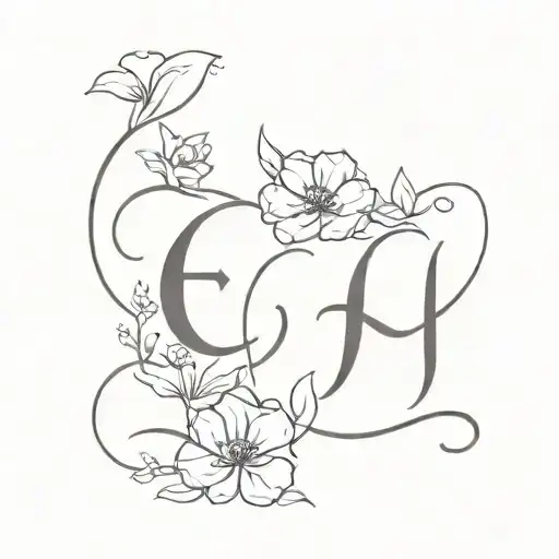 Flowers Mother Daughter Letter E Made
