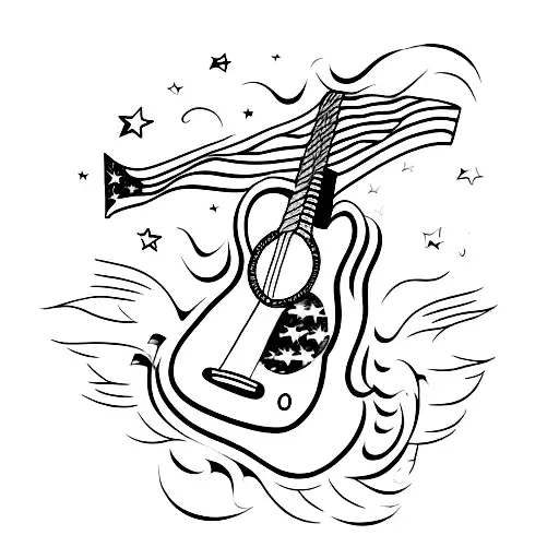 American Flag Guitar