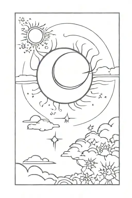 Sun And Waning Moon And