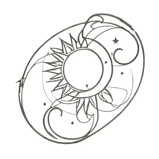 Sun Moon And Letter S Incorporated Somehow