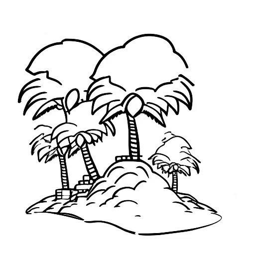 Palm Tree Around Pile Of Snow