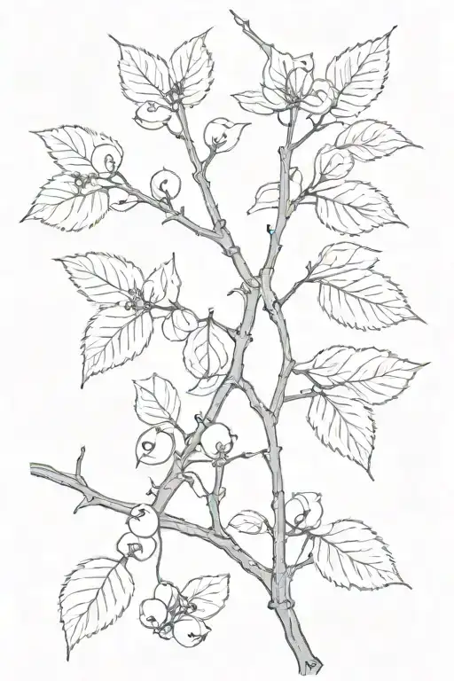 Black And White Masculine Cherry Branch