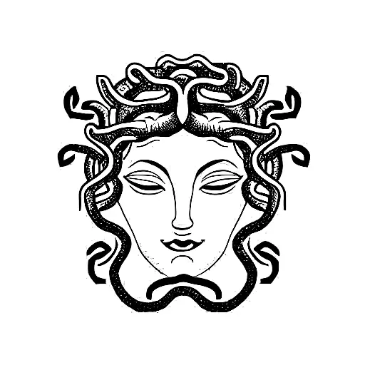 Large Tree With Medusa's Face Carved In The Middle