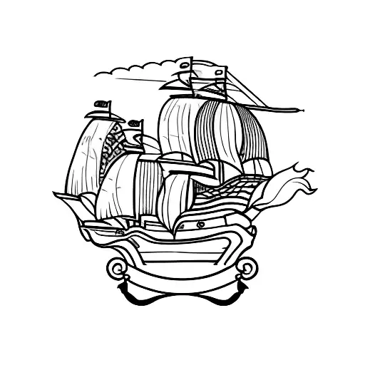 Pirate Ship With A Disc Golf Basket Instead Of Crowe's Nest