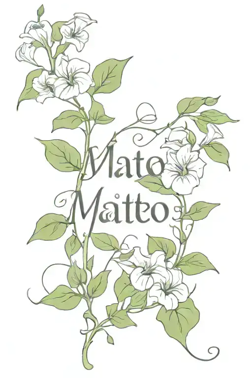 Matteo Name Written On A Morning Glory Vine