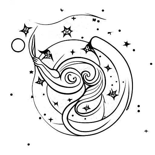 Crescent Moon With Firefly And Heart