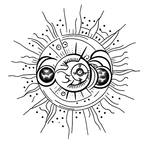 Sun And Moon With Canola Flowers