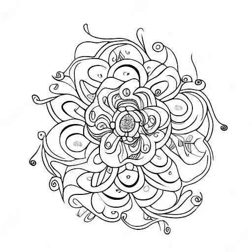 An Intricate Pattern Of Coffee Beans Forming A Flower Bouquet