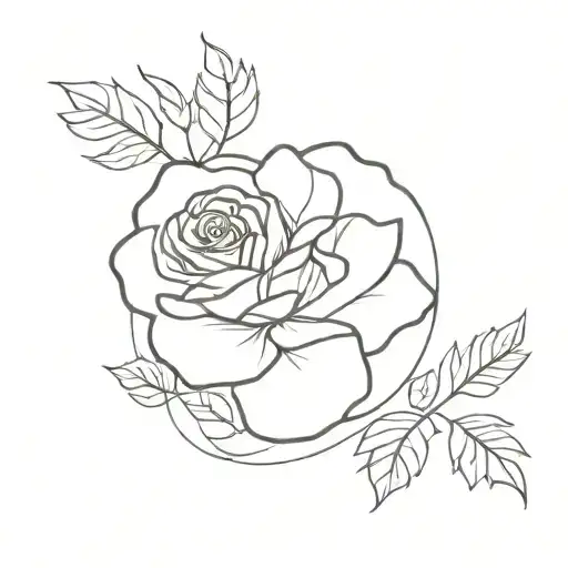 Dog Paw And Rose Blooming