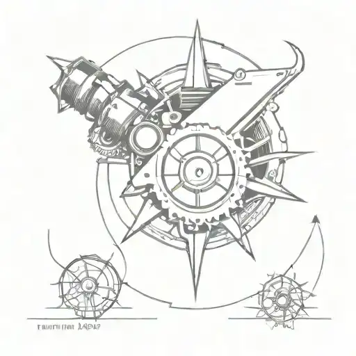 Motorcyle Engine With Wind Rose