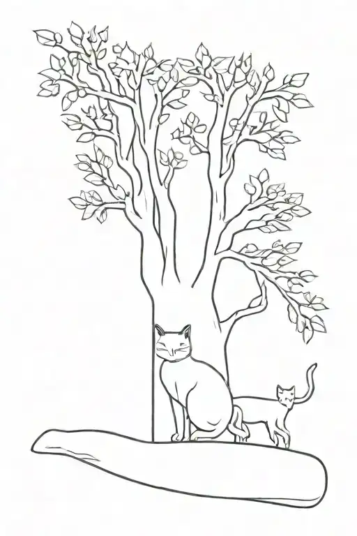 Tree Arm Band With Cats Playing