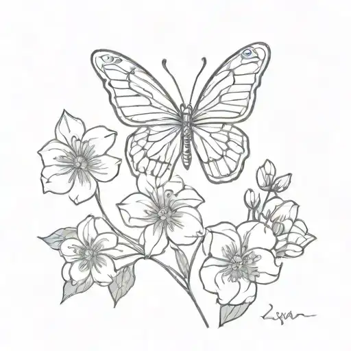 Skeleton Flower Butterfly Hand
