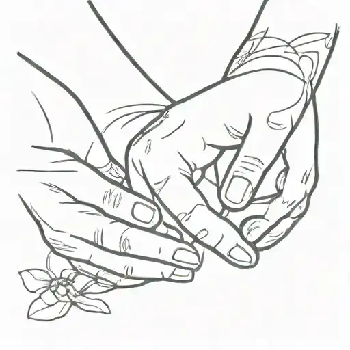 Man Hand Mom Baby Girl Holding