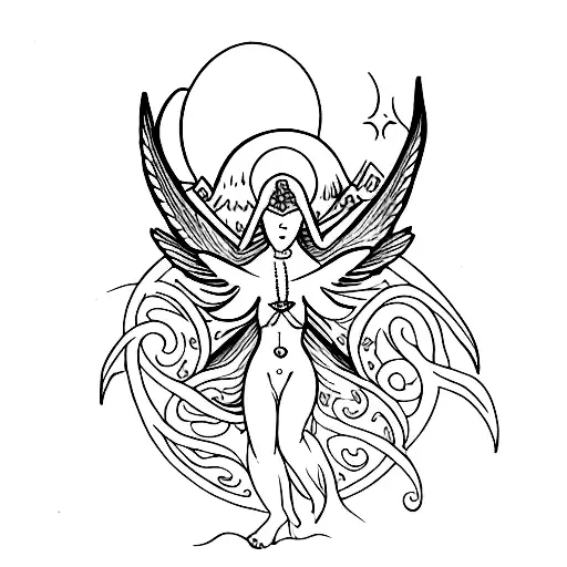 Pretty Lilith With Moon And Inverted Cross