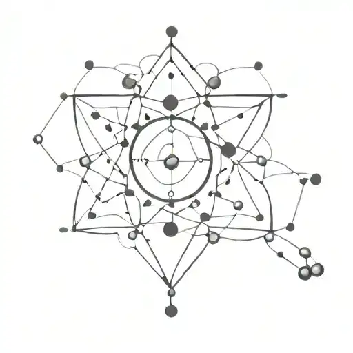 Intricate Tattoo Of Atoms And Molecules Forming A Beautiful Mandala