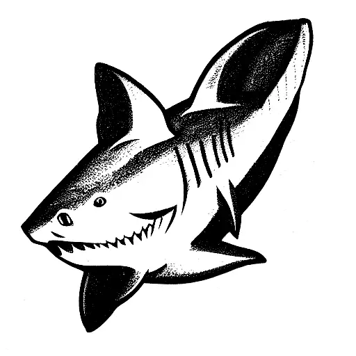 Mateo's Name Inside A Shark Dorsal Fin