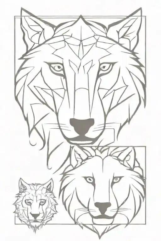 Wolf And Lion Face