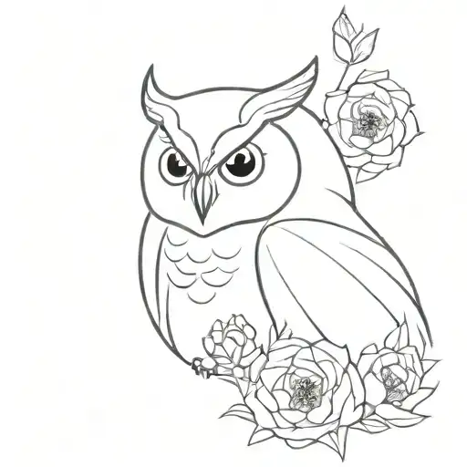 Owl And Flowers