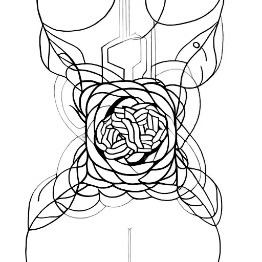 An Abstract Tattoo That Highlights The Duality Of Human Beings