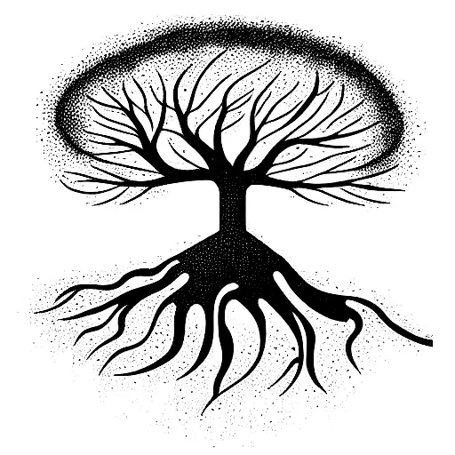 Tribal Tree With Two Finger Prints Like Roots
