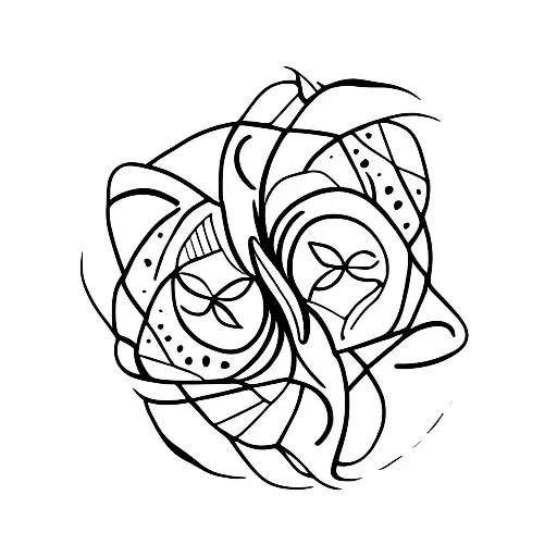 Yin And Yang Symbol With A Serene Mountain Landscape