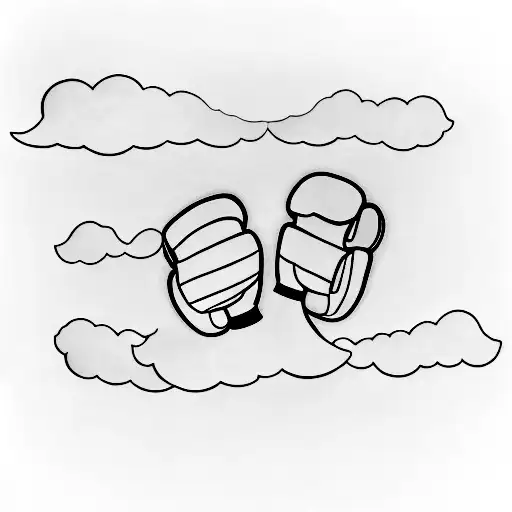 Boxing Gloves Floating In A Cloud Of Smoke