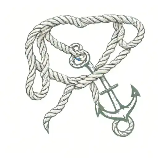 Damaged Heart Tied Down Anchor On A Rope