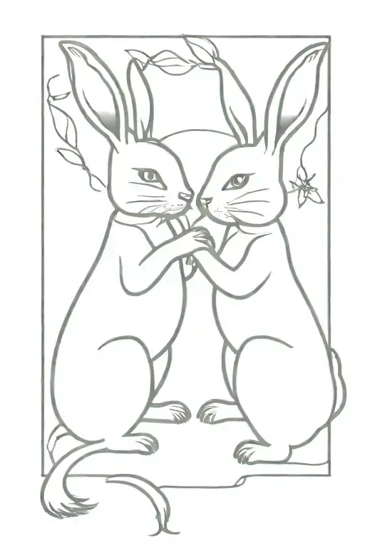 Soft Gemini Bunny Twins Representing The Gemini