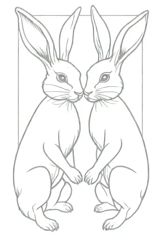 Soft Gemini Bunny Twins Representing The Gemini