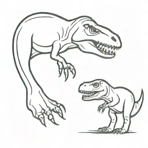 Mom And Son T Rex Tattoo