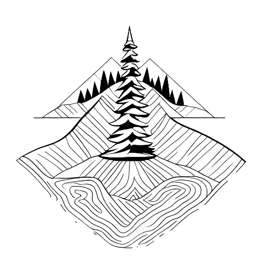 Michigan Landscape With A Towering Pine Tree