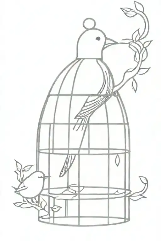 Bird In Traditional Cage