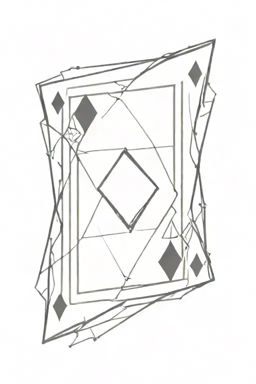 A Hollow Diamond In The Style Of A French Deck Of Cards With A Layout Of Few Lines Inside Tattoo
