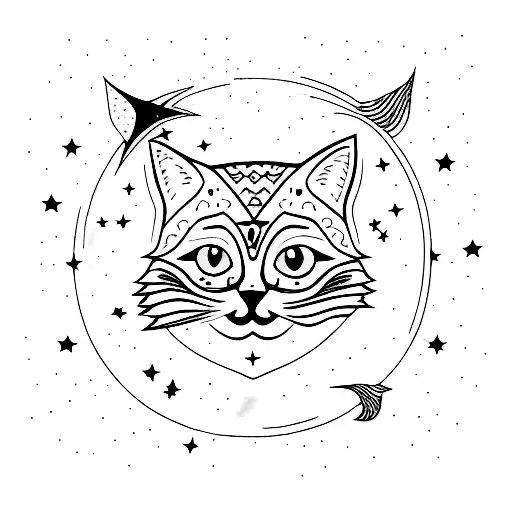 Stars Moon Cat