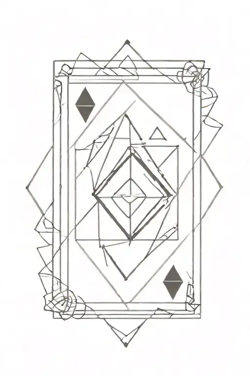 A Hollow Diamond In The Style Of The French Deck Of Cards With Several Diamond-shaped Lines Inside