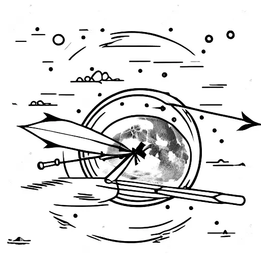 An Archer Shooting An Arrow At The Moon