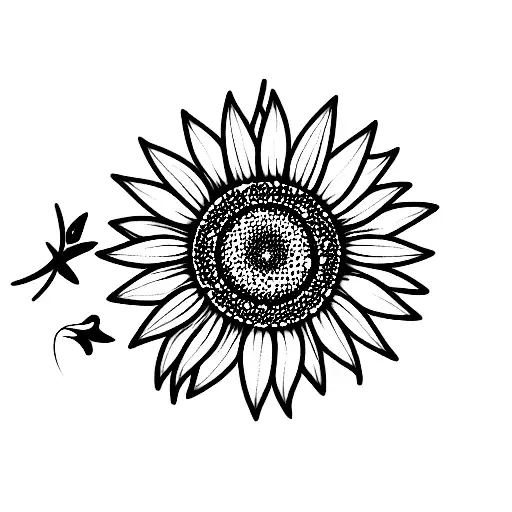 Sunflower And Forget Me Nots And Roses