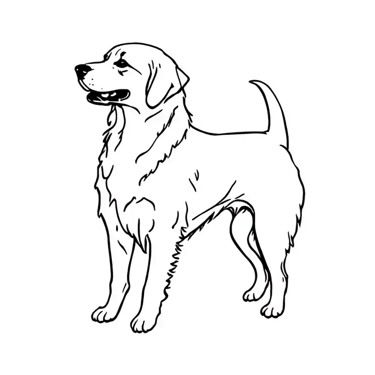 Golden Retriever Standing Profile