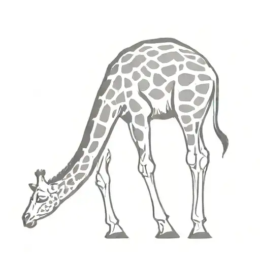 Thin Line Giraffe Standing
