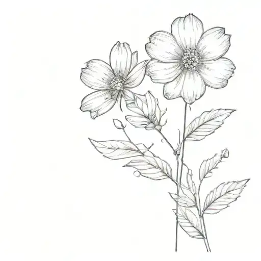 Cosmos Flower With Stem