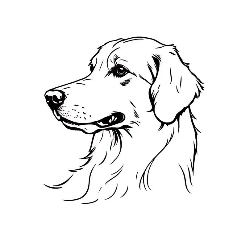 Female Golden Retriever Profile Outline
