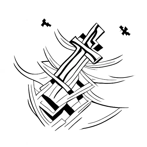 A Cross On A Hill With The Word My The Lamb That Was Slain Receive The Reward Of His Suffering