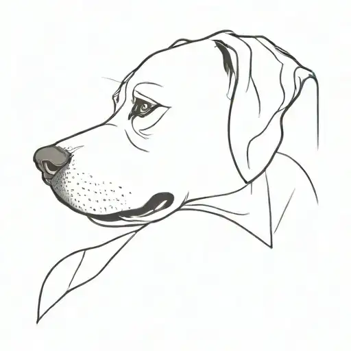 Half Heart Half Dog Side Profile