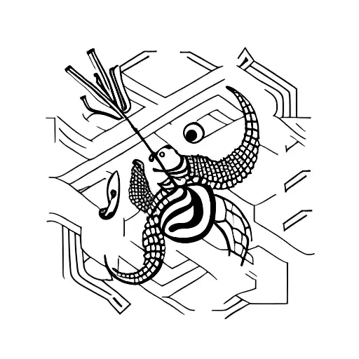 A Combination Out Fish And Scorpio