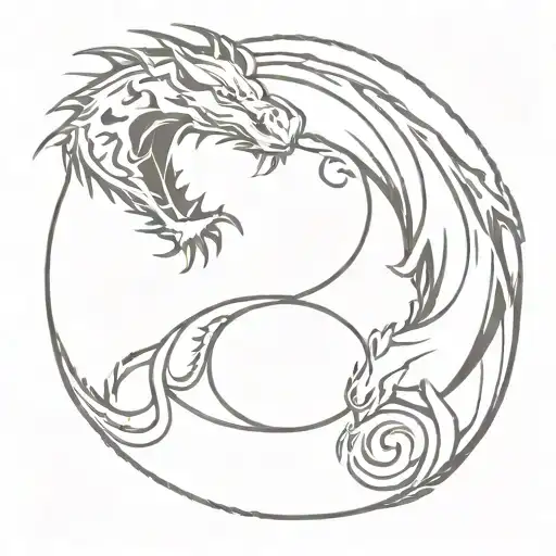 Dragon And Tiger Yin Yang Symbol